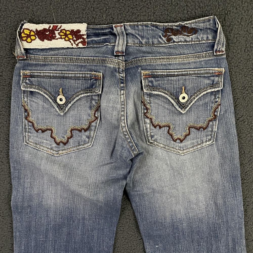 Miss Me Jeans FITS 28 Low Rise Bootcut Beaded Flap Pocket Y2K Western 2000s